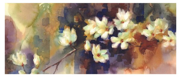 Tablou - Magnolii albe, pictură (120x50 cm)