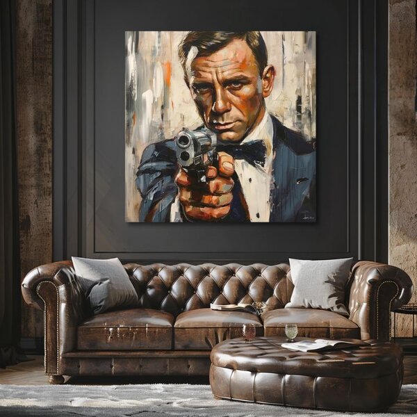 Tablou de perete JAMES BOND - Eleganță periculoasă | finisată de mâna artistului - 60x60 cm