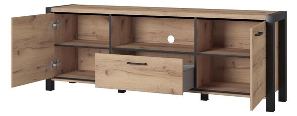 Masă TV/ dulap Armin Typ 41 (stejar taurus + negru mat). Promo -15%. 1044567