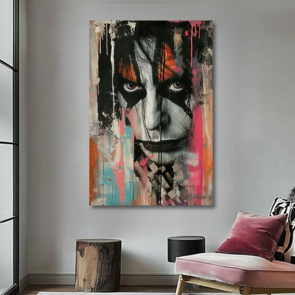 Tablou de perete KISS - Haos pe scenă | finisată de mâna artistului - 60x90 cm