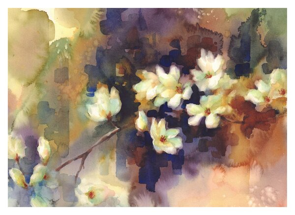 Tablou - Magnolii albe, pictură (70x50 cm)