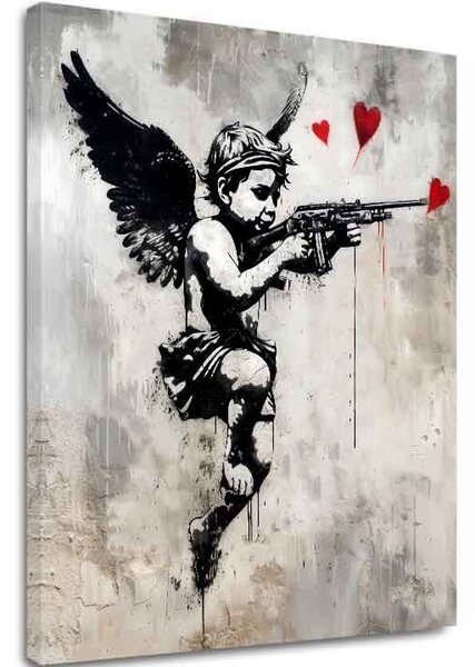 Tablou de perete LOVE HUNTER pe panza | Structură pictată - 40x50 cm