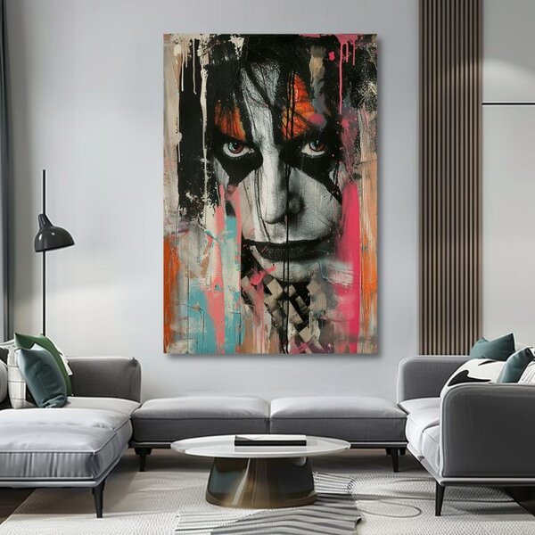 Tablou de perete KISS - Haos pe scenă | finisată de mâna artistului - 60x90 cm