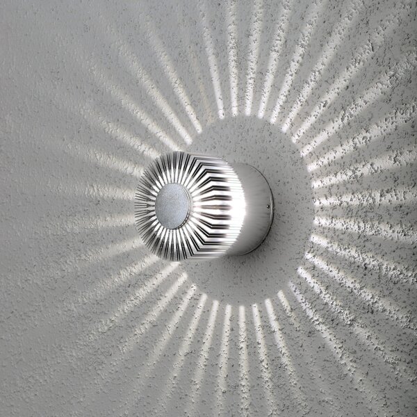 Konstsmide Aplică LED exterior Monza proiectoare rotunde 9cm, Gri, Metal, Modern