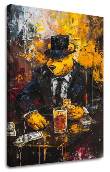 Tablou de perete MAFIA BOSS BEAR | finisată de mâna artistului - 60x90 cm