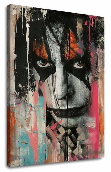 Tablou de perete KISS - Haos pe scenă | finisată de mâna artistului - 60x90 cm