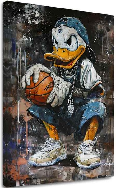 Tablou de perete LEBRON DUCK pe panza | Structură pictată - 60x90 cm