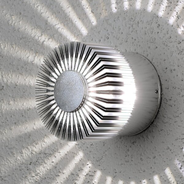 Konstsmide Aplică LED exterior Monza proiectoare rotunde 9cm, Gri, Metal, Modern
