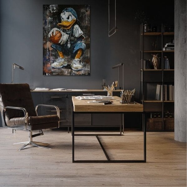 Tablou de perete LEBRON DUCK pe panza | Structură pictată - 60x90 cm