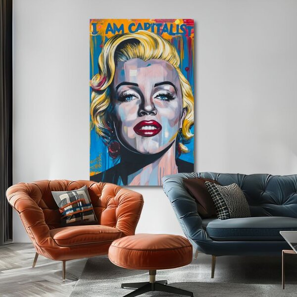 Tablou de perete MARILYN MONROE - Farmec capitalist | finisată de mâna artistului - 60x90 cm