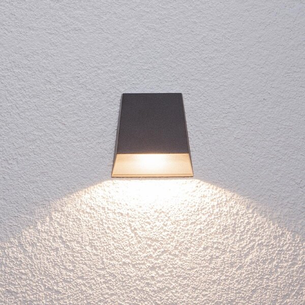 Lucande LED lampă de perete pentru exterior Hanno, antracit, metal, IP54, Negru, Aluminiu, Modern