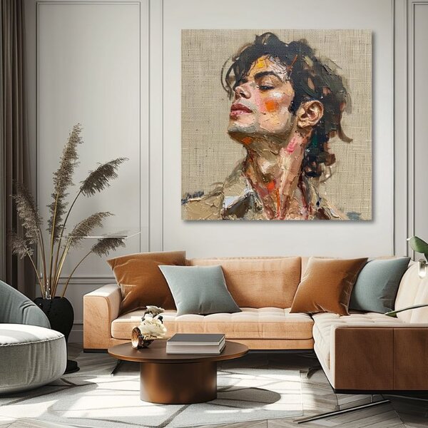 Tablou de perete MICHAEL JACKSON - Melodia pasiunii | finisată de mâna artistului - 60x60 cm