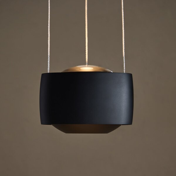 LOOM DESIGN Lampă suspendată LED Air, negru, 13 cm, aluminiu, reglabil, Negru, Camera de zi / sufragerie, Aluminiu, Modern
