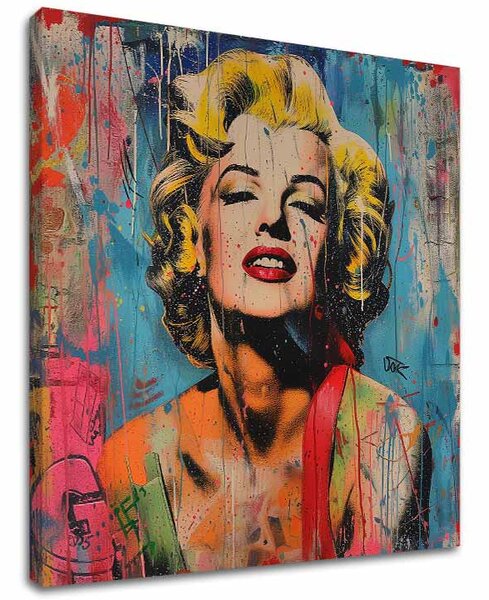 Tablou de perete MARILYN MONROE - Rebel în culori | finisată de mâna artistului - 60x60 cm