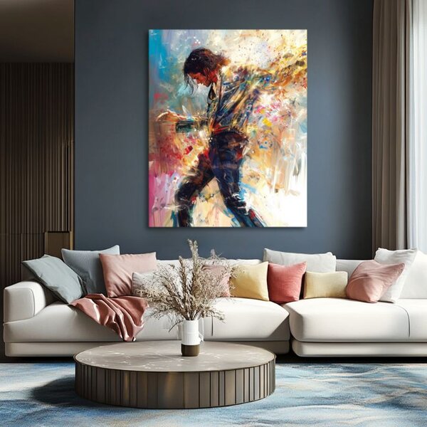 Tablou de perete MICHAEL JACKSON - Energia dansului | finisată de mâna artistului - 60x90 cm