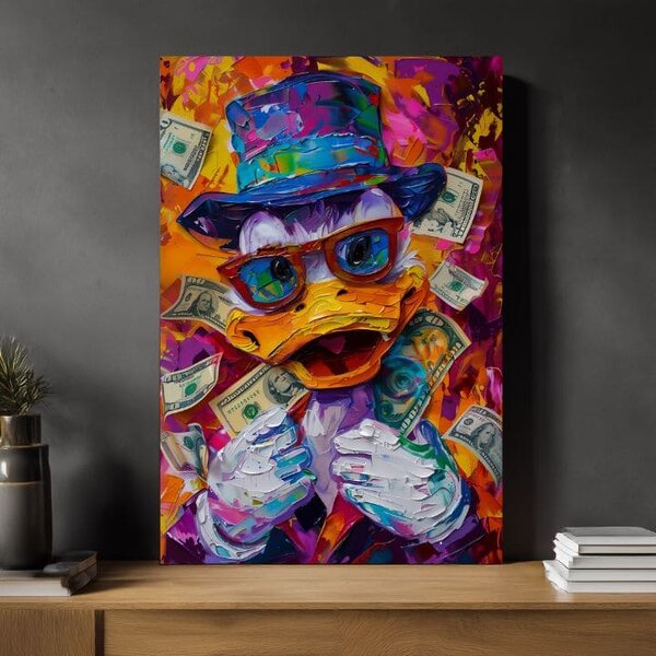 Tablou de perete MONEY DUCK | Pânză italiană - 60x90 cm