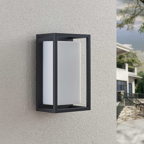 Lucande LED-aparat de iluminat exterior Ilirian, antracit, aluminiu, 15 cm, Negru, Aluminiu, Modern