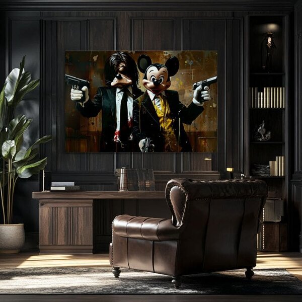 Tablou de perete MICKEY AND THE MOBSTER | finisată de mâna artistului - 60x40 cm