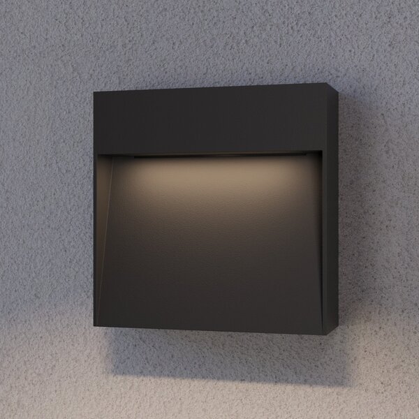Lucande lampă de perete pentru exterior Noreia, 13 cm, antracit, IP65, G9, reglabil, Negru, Aluminiu, Modern
