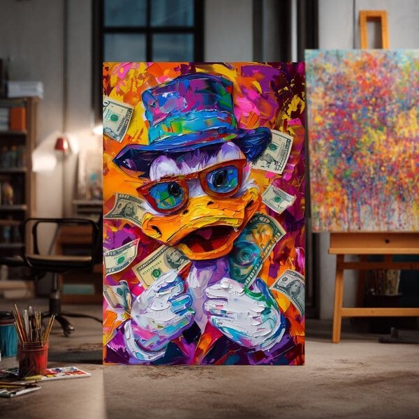 Tablou de perete MONEY DUCK | Pânză italiană - 60x90 cm