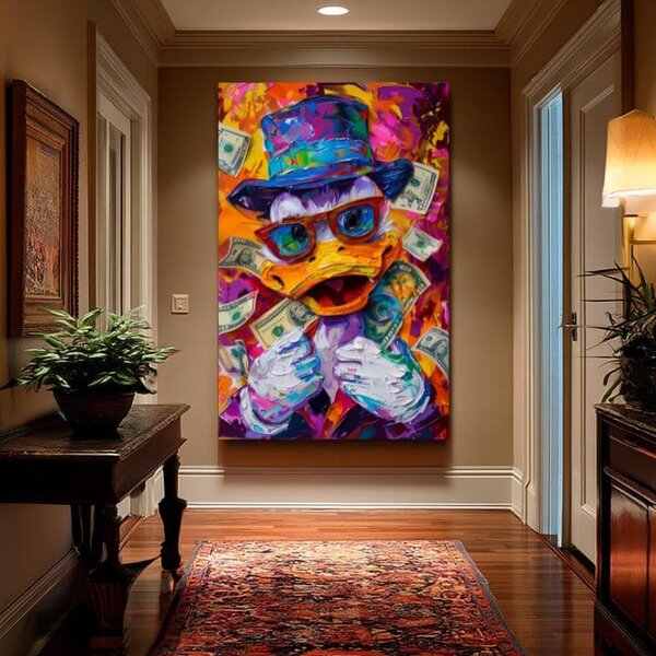 Tablou de perete MONEY DUCK | Pânză italiană - 60x90 cm