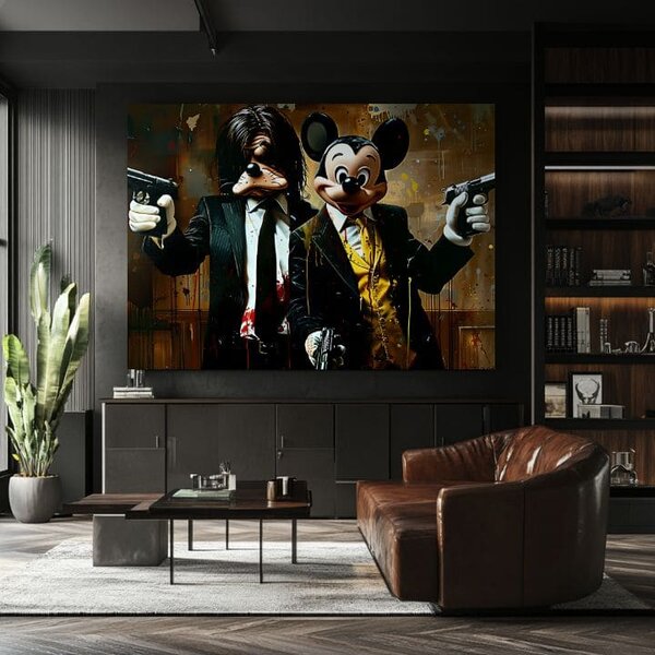 Tablou de perete MICKEY AND THE MOBSTER | finisată de mâna artistului - 60x40 cm