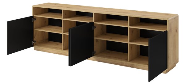 Comodă Albert Typ 25 (Stejar taurus + negru mat). Promo -21%. 1034879