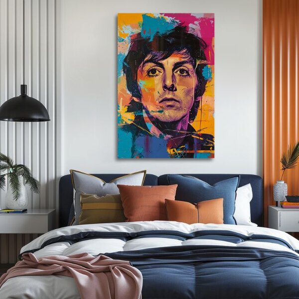 Tablou de perete PAUL MCCARTNEY - Beatles geniu | finisată de mâna artistului - 60x90 cm
