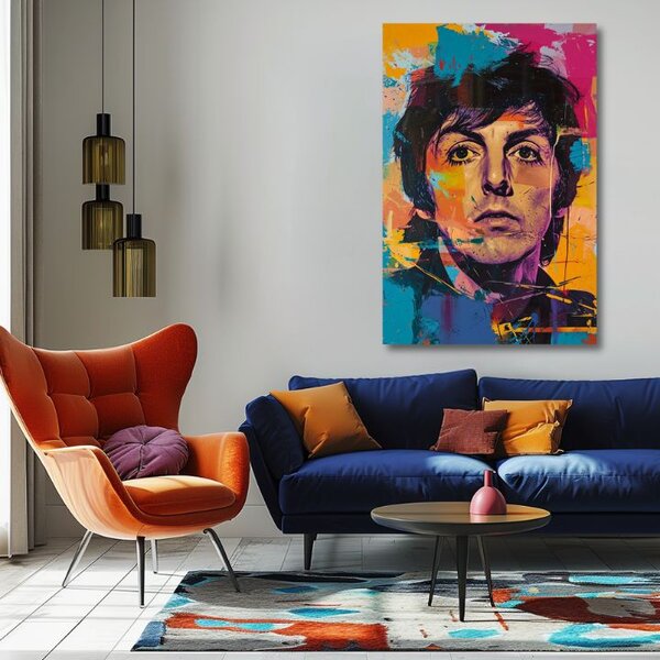 Tablou de perete PAUL MCCARTNEY - Beatles geniu | finisată de mâna artistului - 60x90 cm