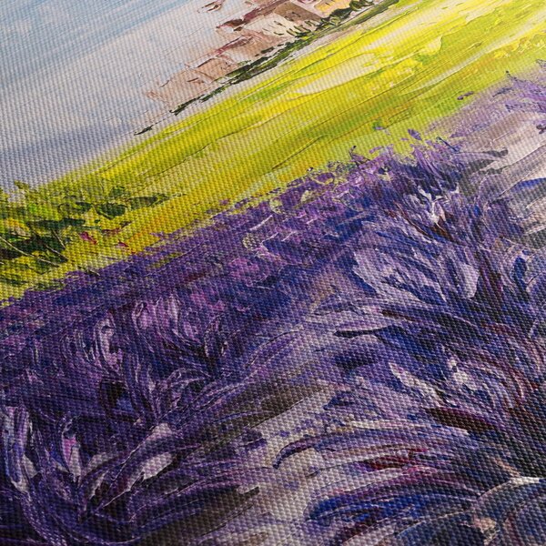 Tablou - Provence, Franța, pictură în ulei (cu ceas) (90x30 cm)