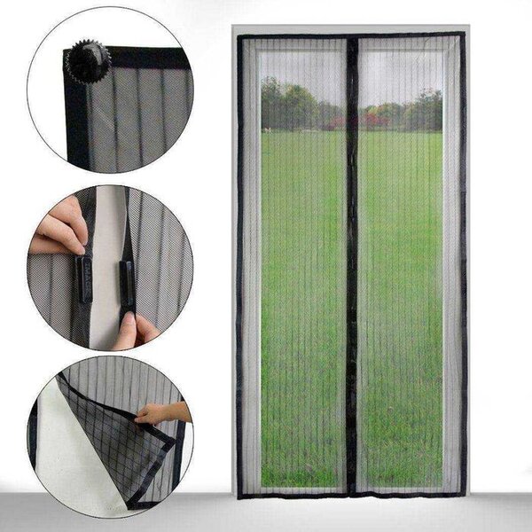 Perdea magnetica anti insecte si tantari, neagra. Plasa anti-tantari