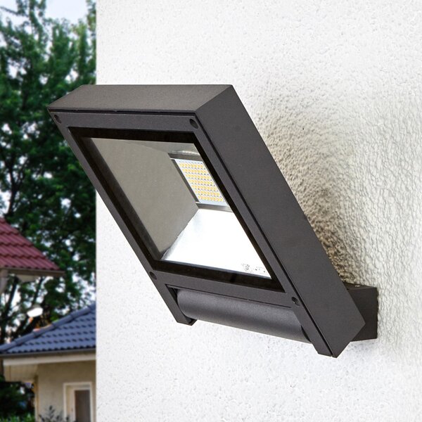 Lampă de Exterior Lucande, Maica, Negru, Balcon, Aluminiu, Modern