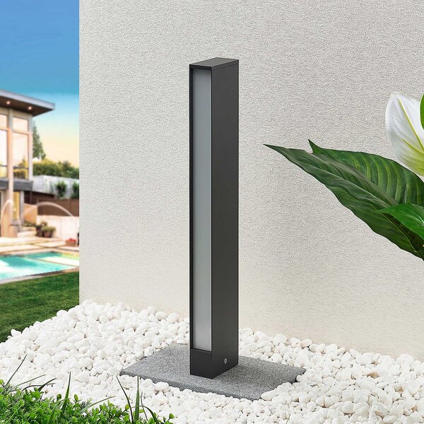 Lucande LED bornă luminoasă Lirka, gri închis, metal, 60 cm, Gri, Aluminiu, Modern