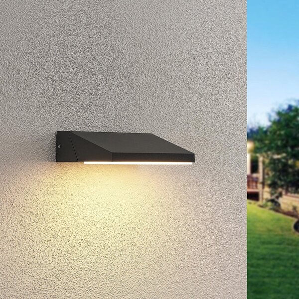 Lucande Auda LED în aer liber lumina de perete, Negru, Metal, Modern