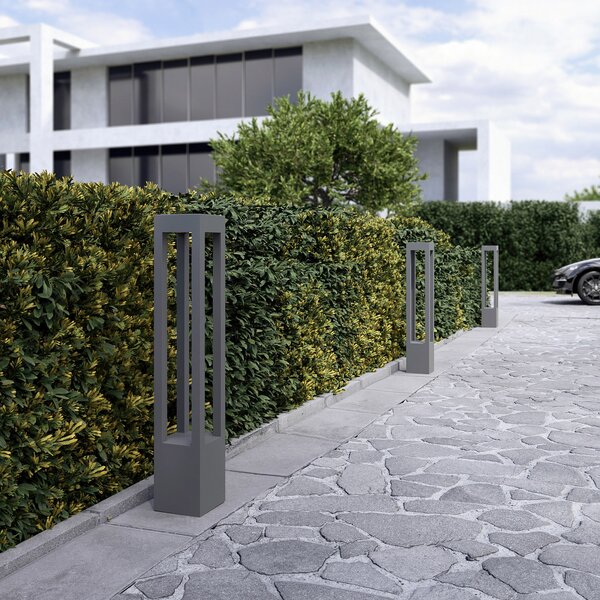 Arcchio Lampă LED stâlpișor Lienna, 90 cm, gri, metal, IP65, Gri, Aluminiu, Modern
