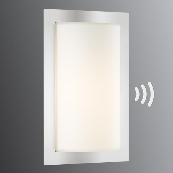 LCD Aplică de exterior Luis, oțel inoxidabil, senzor mișcare, Metalic, Metal, Modern