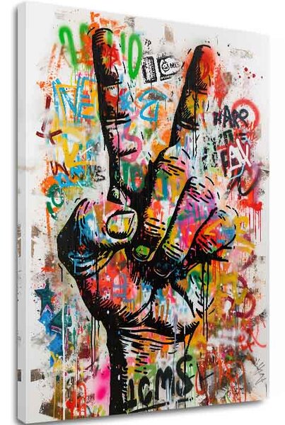 Tablou de perete PEACE HAND | Pânză italiană - 60x90 cm