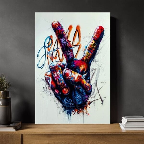 Tablou de perete PEACE HAND | Pânză italiană - 40x50 cm