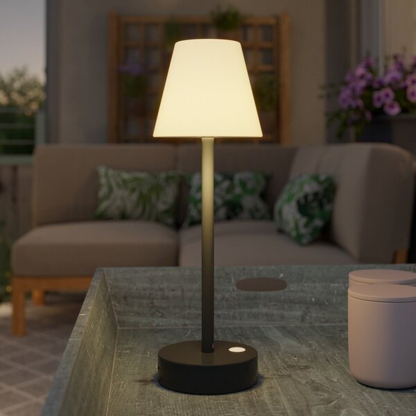 Newgarden Lola Slim lampă masă LED acumu, antracit, reglabil, Negru, Plastic, Modern