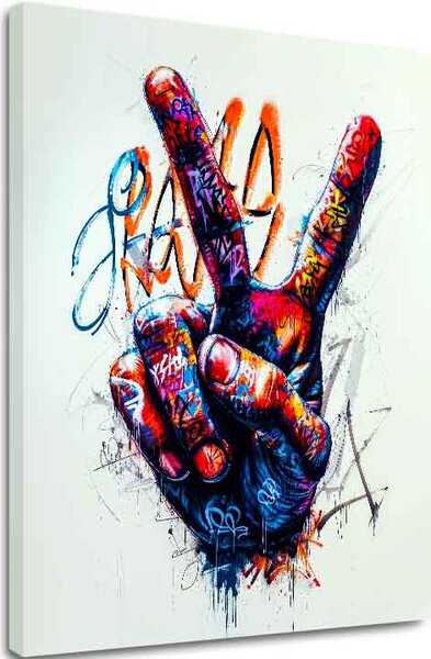 Tablou de perete PEACE HAND | Pânză italiană - 40x50 cm