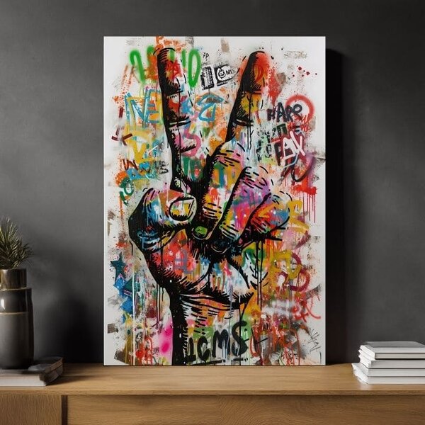 Tablou de perete PEACE HAND | Pânză italiană - 60x90 cm
