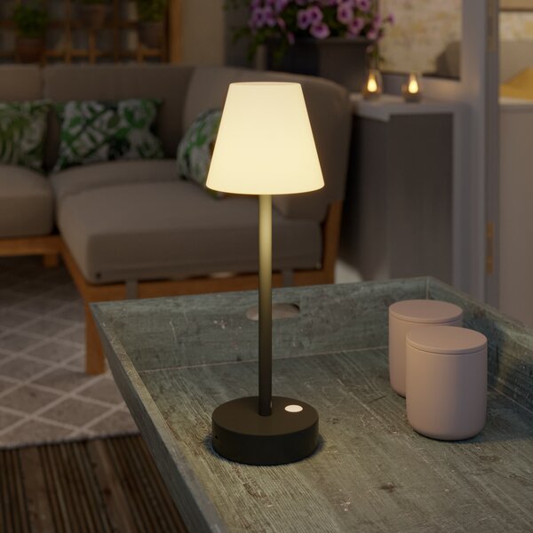 Newgarden Lola Slim lampă masă LED acumu, antracit, reglabil, Negru, Plastic, Modern