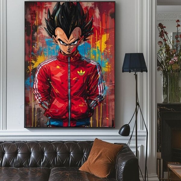 Tablou de perete SAIYAN: Puterea Războinicului | finisată de mâna artistului - 60x90 cm