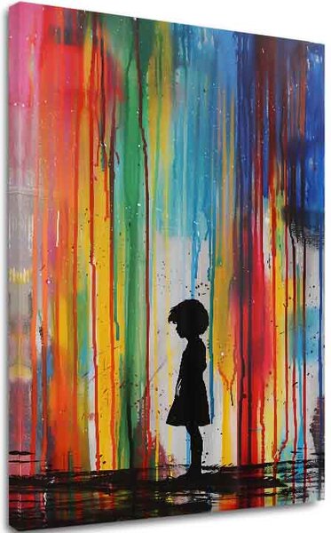 Tablou de perete RAINBOW SILHOUETTE pe panza | Structură pictată - 60x90 cm