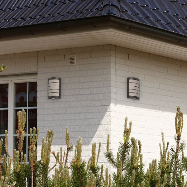 CMD Lampă exterior Aqua Marco, senzor grilaj, antracit, Negru, Metal, Modern