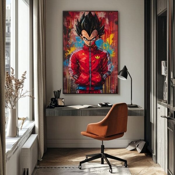 Tablou de perete SAIYAN: Puterea Războinicului | finisată de mâna artistului - 60x90 cm