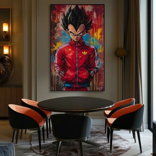 Tablou de perete SAIYAN: Puterea Războinicului | finisată de mâna artistului - 60x90 cm