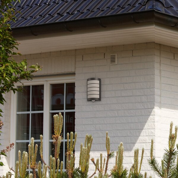 CMD Lampă exterior Aqua Marco, senzor grilaj, antracit, Negru, Metal, Modern
