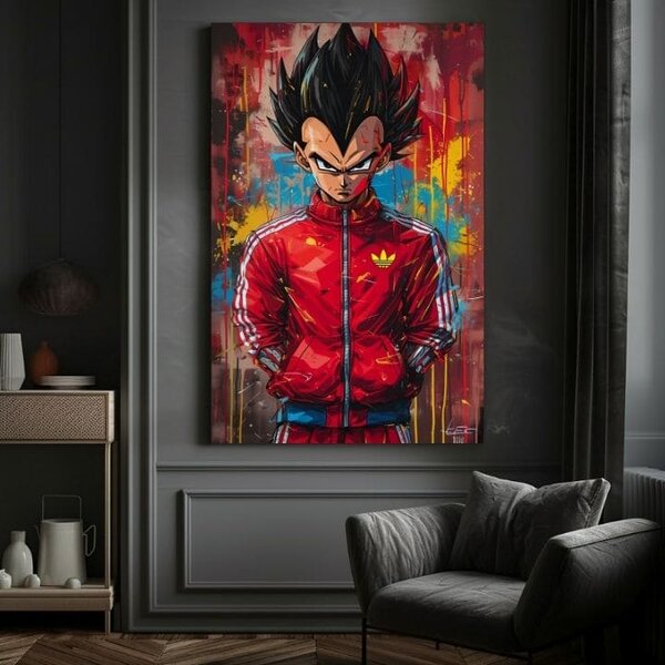 Tablou de perete SAIYAN: Puterea Războinicului | finisată de mâna artistului - 60x90 cm