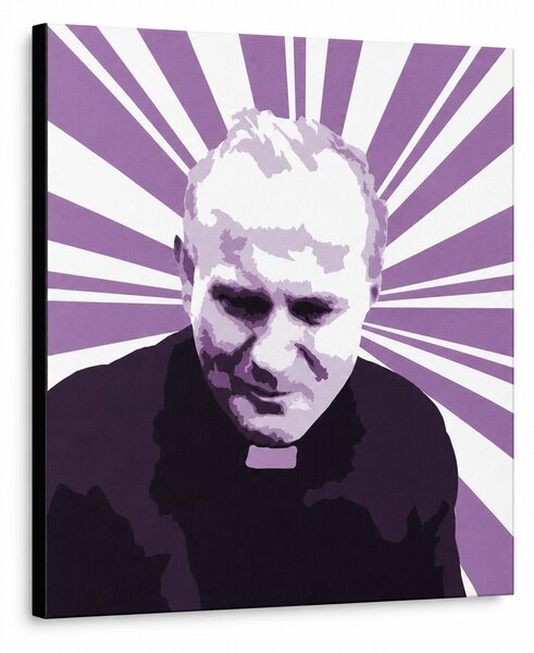 Tablou de perete POP Art pictată manual a lui Ioan Paul al II-lea. 1 parte jp2 - 50x50 cm